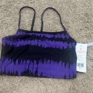 Lucy Purple and Black Tie-Dye Crop Tank